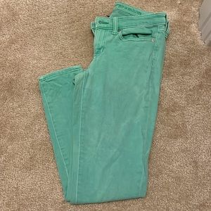 GAP green premium super skinny jeans